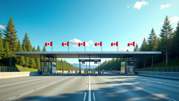 Flux Dev A serene and welcoming Canadian border checkpoint sce 3 - Flux_Dev_A_serene_and_welcoming_Canadian_border_checkpoint_sce_3